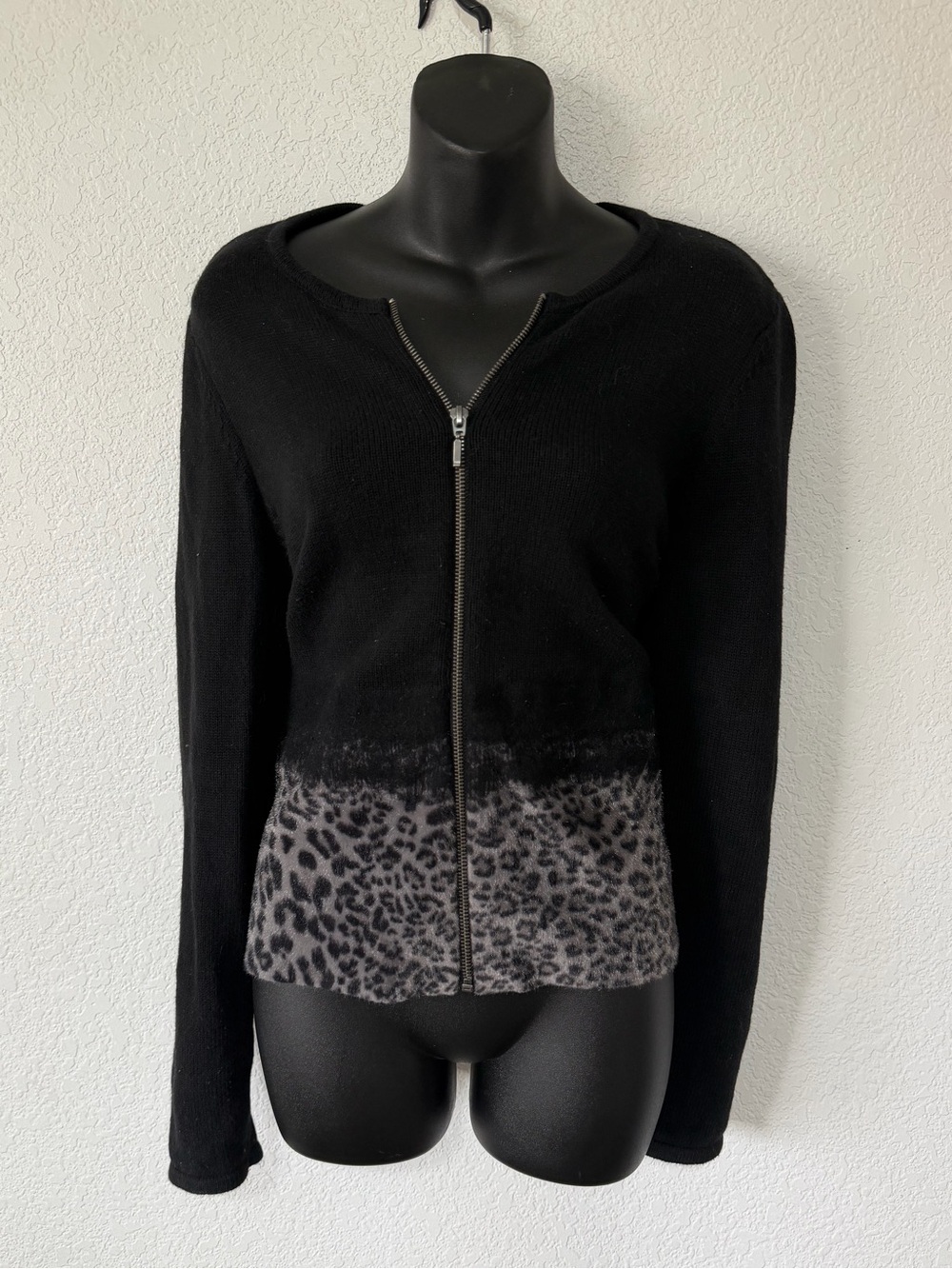 Mob Wife Vintage Chico's Hera Leopard Print Zip-Up 🐆